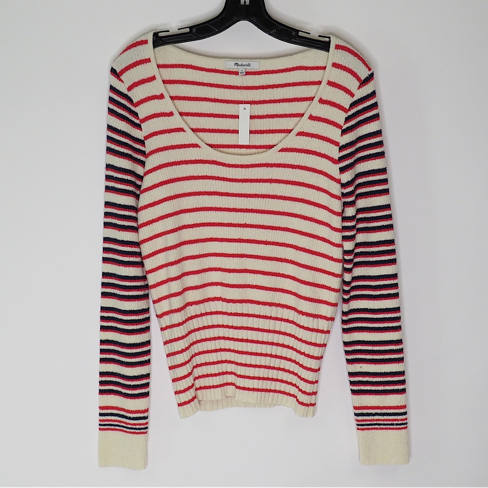 Madewell NWT Stillman Pullover Sweater in Stripe Mix Size L